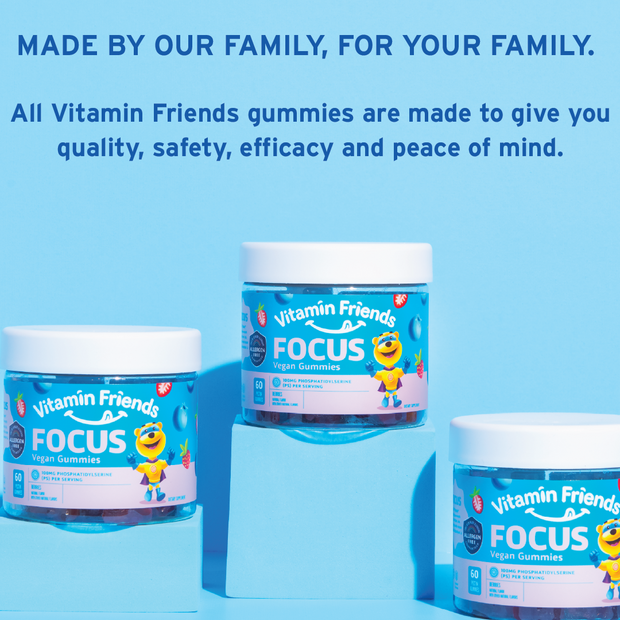 Vitamin Friends Kids Vegan Focus Gummies